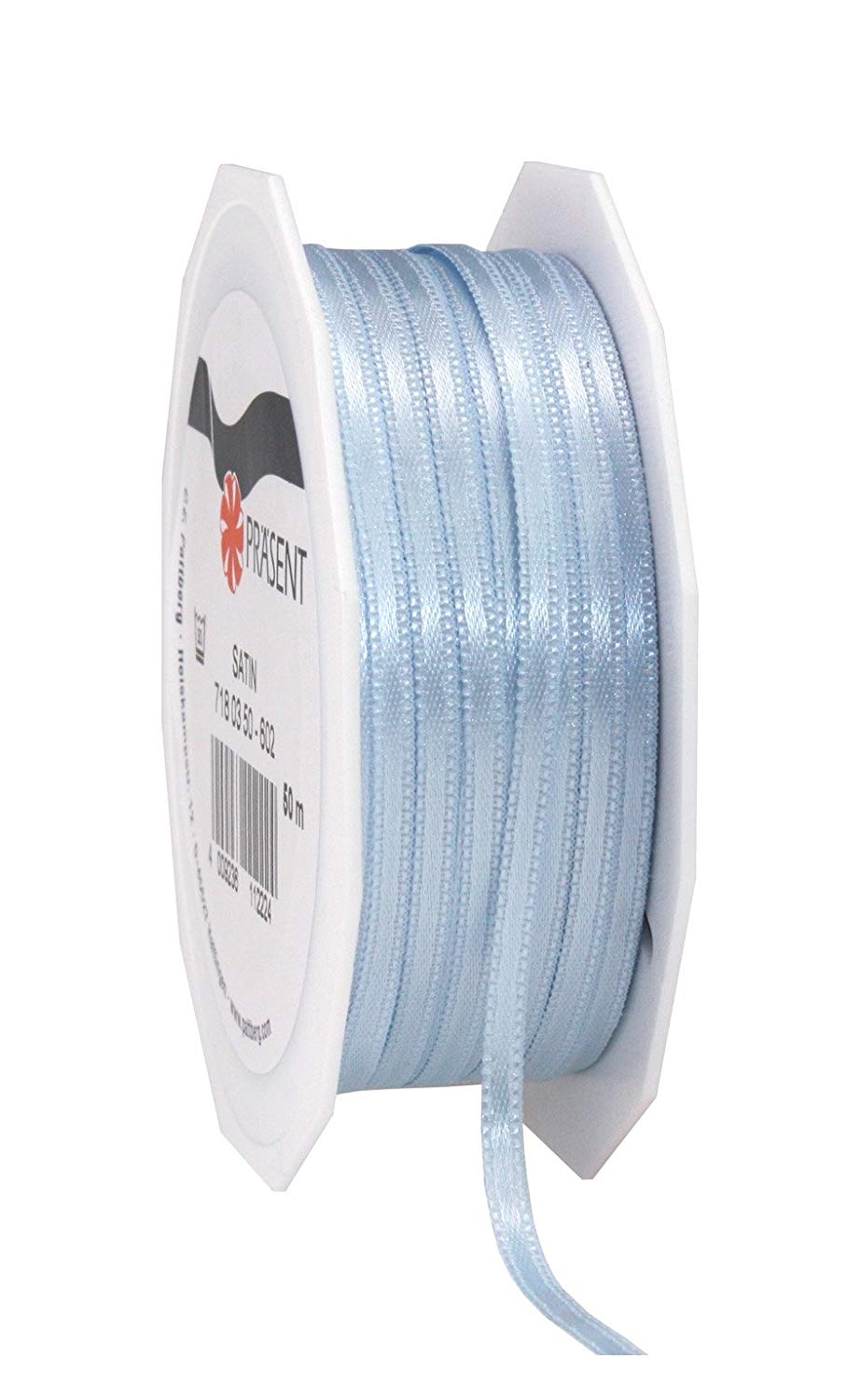 C.E. Pattberg SATIN light blue gift ribbon, 55 yards for Wrapping Gifts 0.12 inches width, Ribbon for Decorating & Crafting