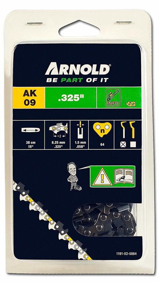 Arnold 1191-X2-5864 Saw Chain 0.325 Inch 1.5 mm 64 Chain Links 38 cm Blade