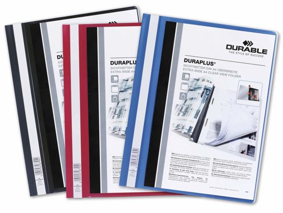 Durable Duraplus A4 Quotation PVC Folder with Clear Title Pocket - Assorted - Image 2