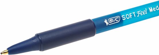 BIC Soft Feel Ballpoint Pens - Blue - Box of 12 Medium Point (1.0 mm) Lightweight Pens with Comfortable Grip - Image 4