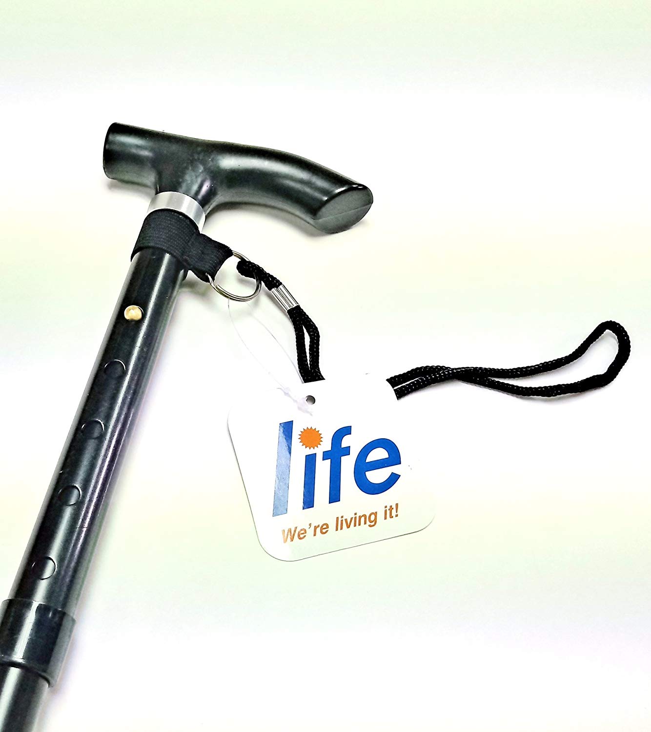 Life Healthcare Folding Walking Stick-Adjustable Height Lightweight Aluminium Cane for Elderly Disabled Men & Women-Non-Slip Rubber Tip Ergonomic Handle & Travel-Friendly Design (Black) - Image 2
