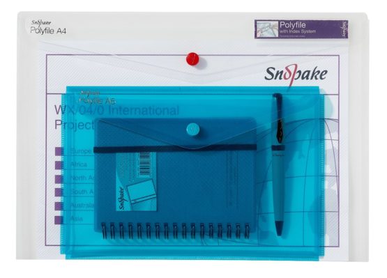 Snopake A4/A5 Polyfile Duo Popper Wallet with Index Tab and Press Stud Closure – Clear [Pack of 5] Ref: 15693 - Image 4