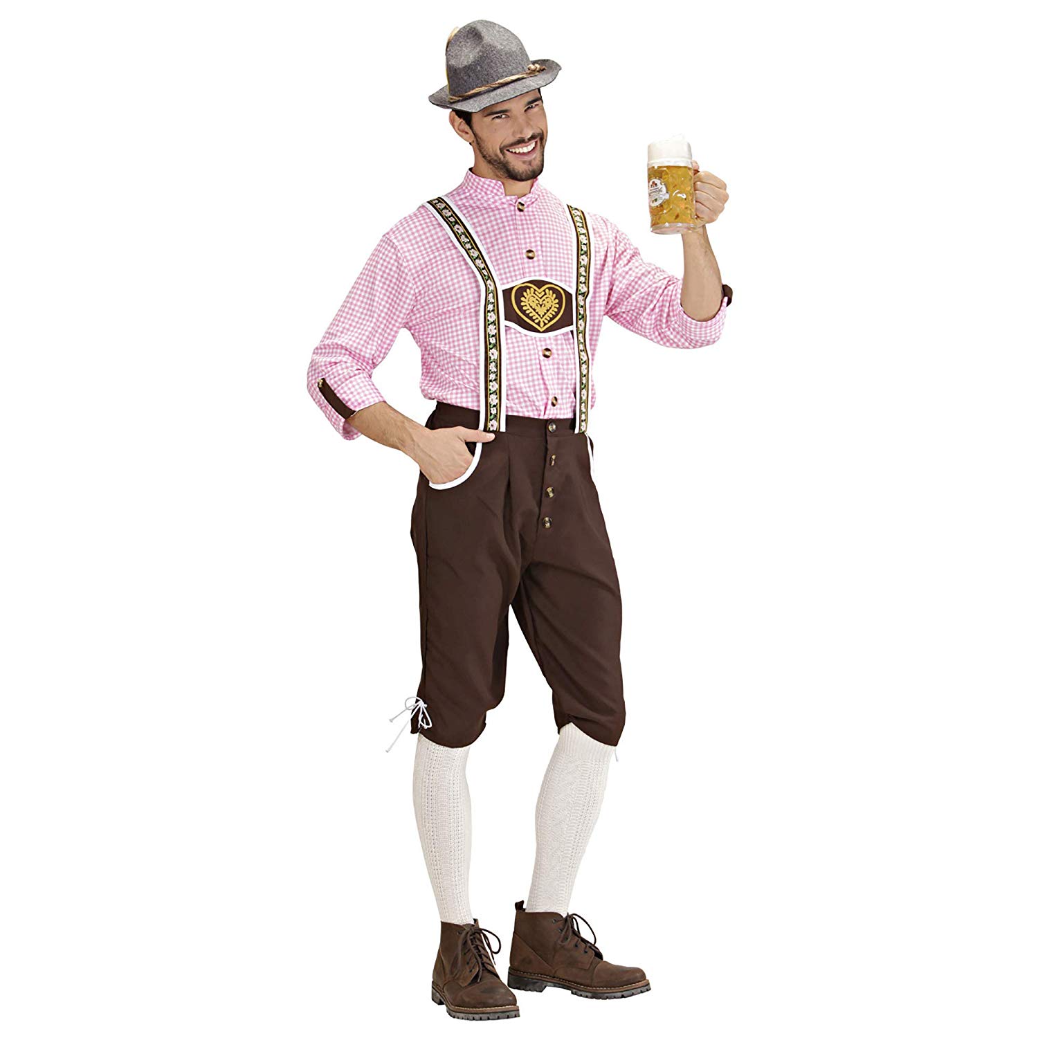 Mens Heavy Fabric Bavarian Man Costume Large UK 42/44" for TV Cartoon & Film Fancy Dress, Multicoloured - Image 4