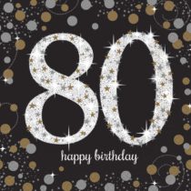 Amscan International 9901721 33 cm Gold Celebration 80th Luncheon Napkins