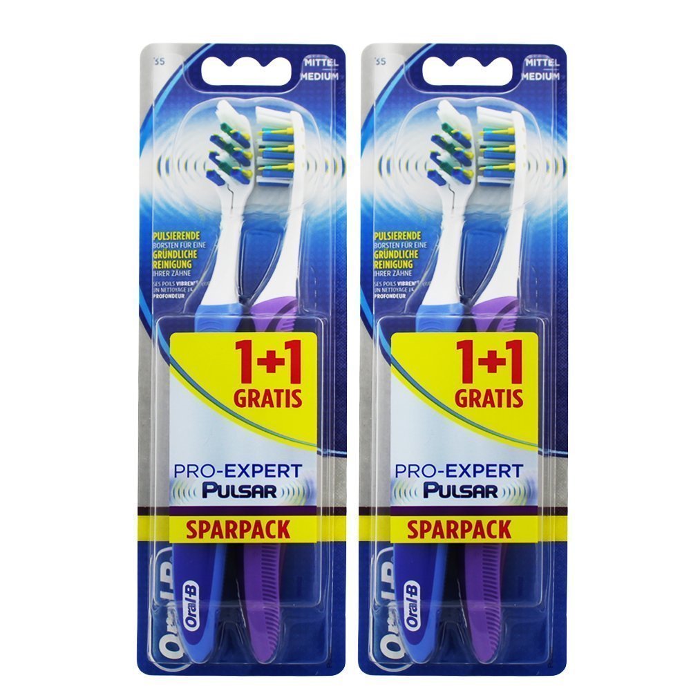 Oral -B Pro Expert Vibrating Toothbrush - 4 Pack ( Color Assorted ), 1 count (Pack of 4)
