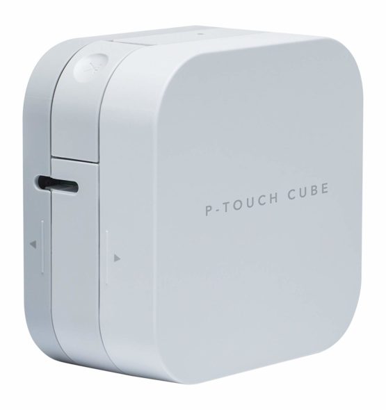Brother PT-P300BT Label Maker, Bluetooth, P-Touch 'CUBE' Label Printer, Portable, Up to 12 mm Labels, Includes 12 mm Black on White Tape Cassette