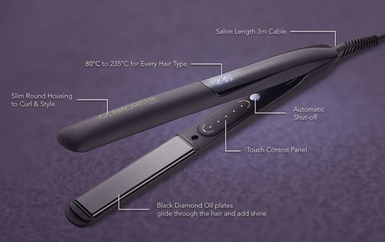 Glamoriser Smart Straightener with Black Diamond Oil infused Ceramic Plates BigaMart