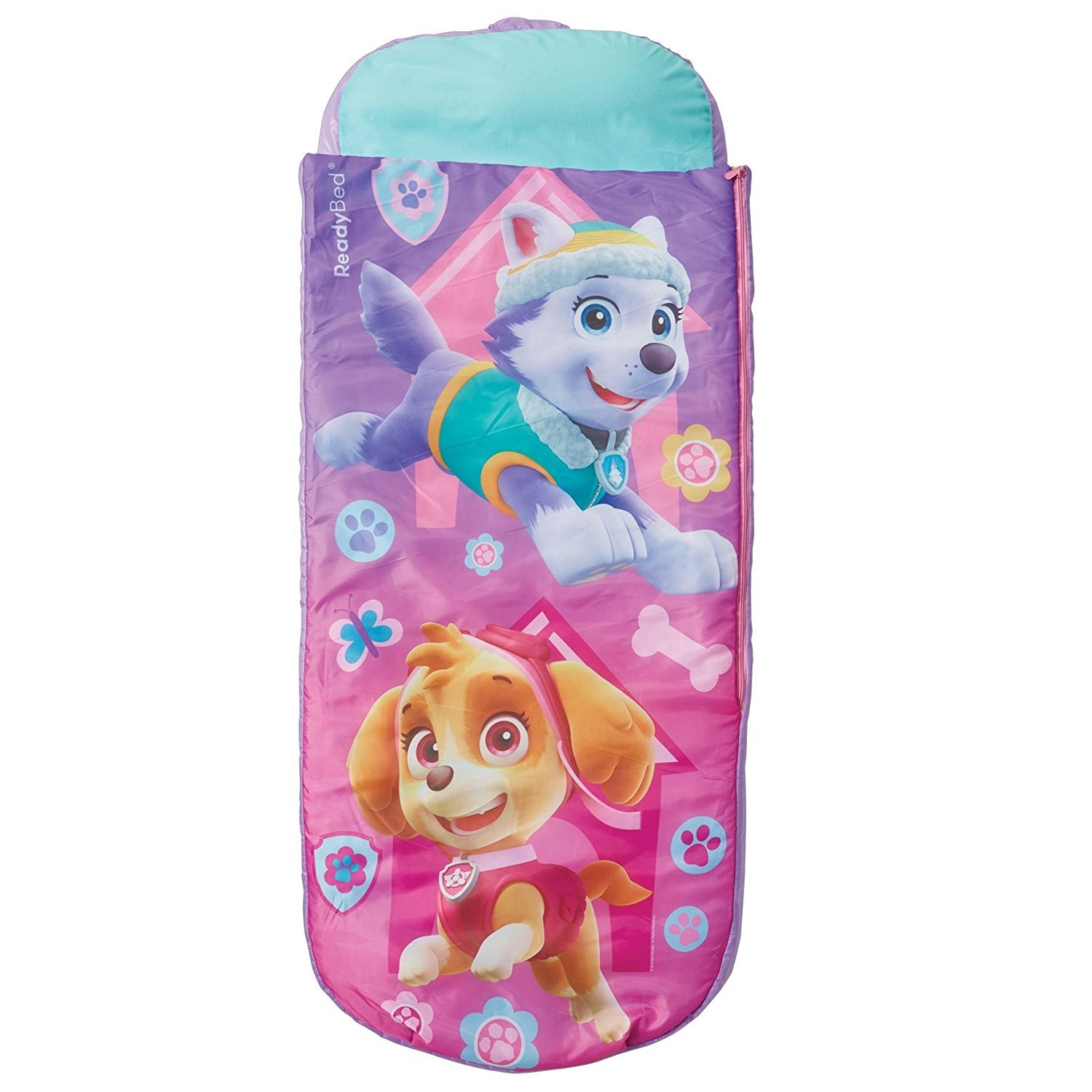 Paw Patrol Skye Junior ReadyBed - Inflatable Kids Air Bed and Sleeping Bag in One, Blue, Sky Blue, 150 x 62 x 20 cm