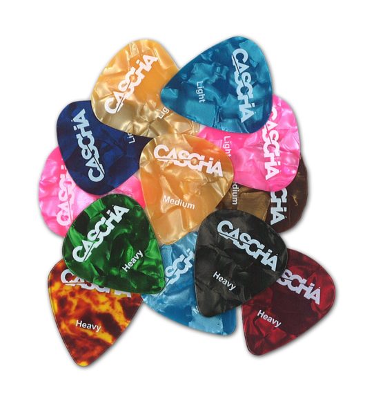 CASCHA Guitar picks set of 12 - plectrum for acoustic guitar electric guitar ukulele bass - high-quality picks in 3 thicknesses - made of abrasion-resistant celluloid - pick set 12 pieces - Image 2