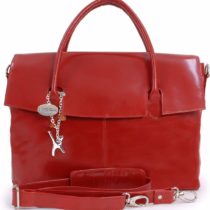 CATWALK COLLECTION HANDBAGS - Ladies Extra Large Leather Briefcase/Shoulder/Cross Body Bag - Women's Organiser Work Bag - Laptop Bag With Padded Compartment - HELENA - Red