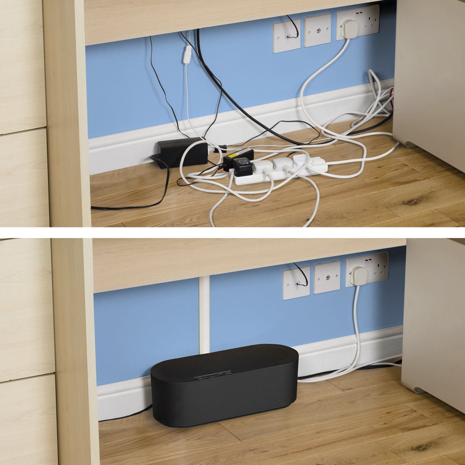 DLine Cable Tidy Box Hide and Conceal Extension Blocks and Electrical