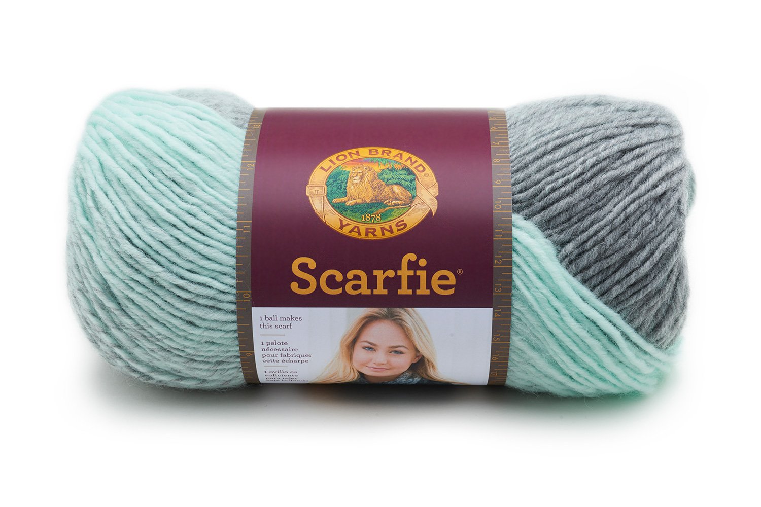 Lion Brand Yarn 826-217 Scarfie Yarn, Mint/Silver,21.59 x 12.065 x 12.065 cm