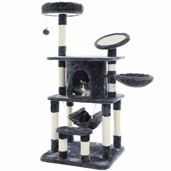 FEANDREA Cat Tree Multi-level Cat Play House Sisal Scratching Pad and Posts PCT25G