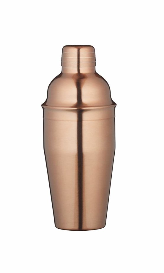 BarCraft Copper Effect Cocktail Shaker with Strainer in Gift Box, Copper Effect Stainless Steel, 500 ml