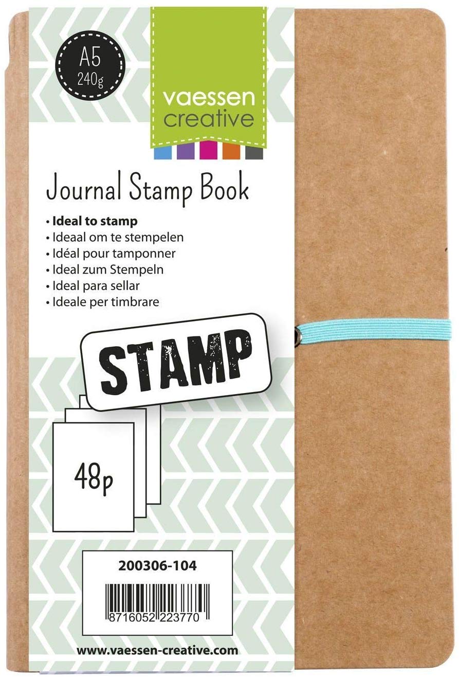 Vaessen Creative 200306-104 Journal, Art Notebook with 48 Unlined Pages for Daily Stamping Crafts Brown, A5