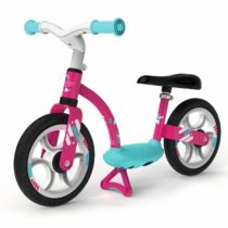 Smoby - Balance bike (pink/blue) - for children aged 2 and up, height-adjustable children's balance bike (76 x 39 x 49 cm) with footboard and stand