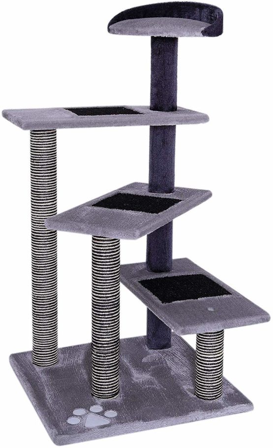 dibea Cat Tree Activity Centre Scratching Post, 100 cm, Grey/Light Grey