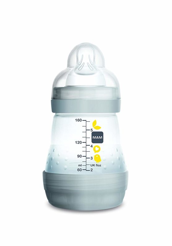 MAM Easy Start Self Sterilising Anti-Colic Baby Bottle 2 Pack (2 x160 ml) with Slow Flow MAM Teats, Newborn Essentials, Grey (Designs May Vary) - Image 3