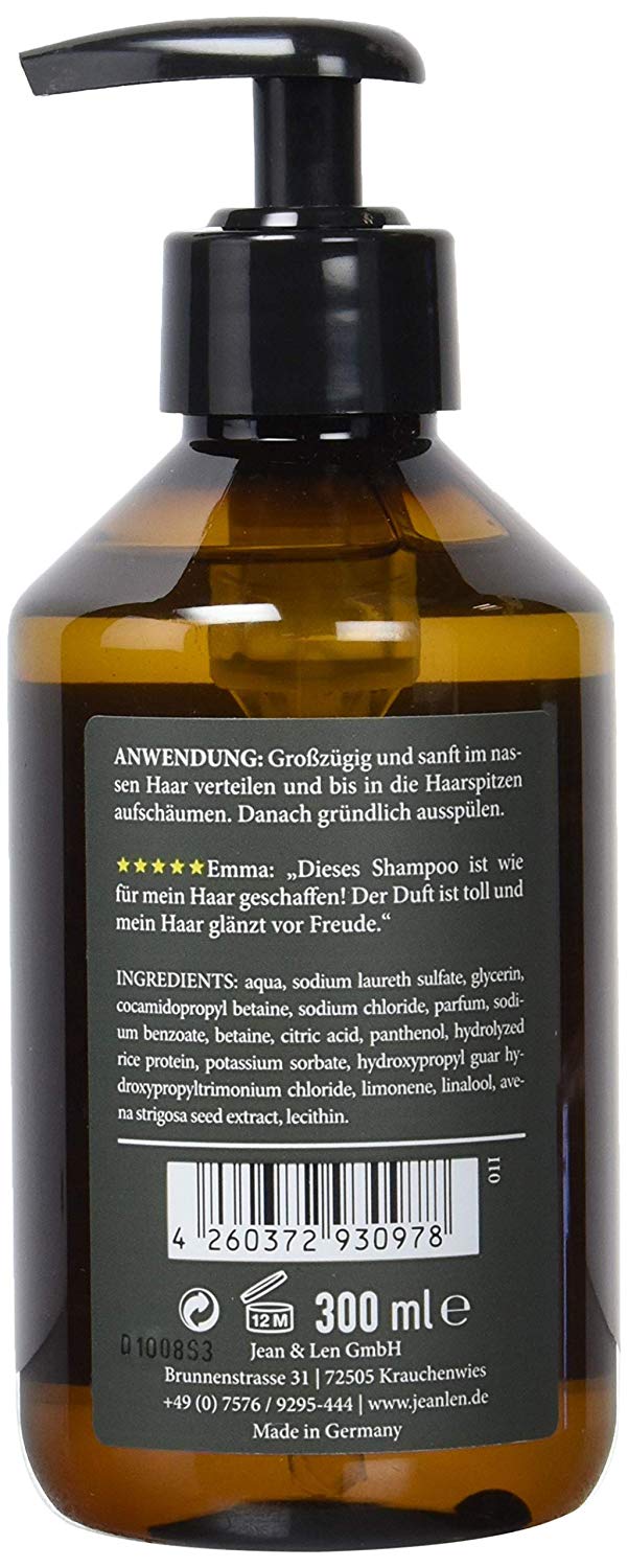 Jean & Len Rosemary & Ginger 2903100101 Moisturising Shampoo for Dry Brittle Hair, Paraben Free and Silicone, 300 ml, Pack of 2 - Image 2