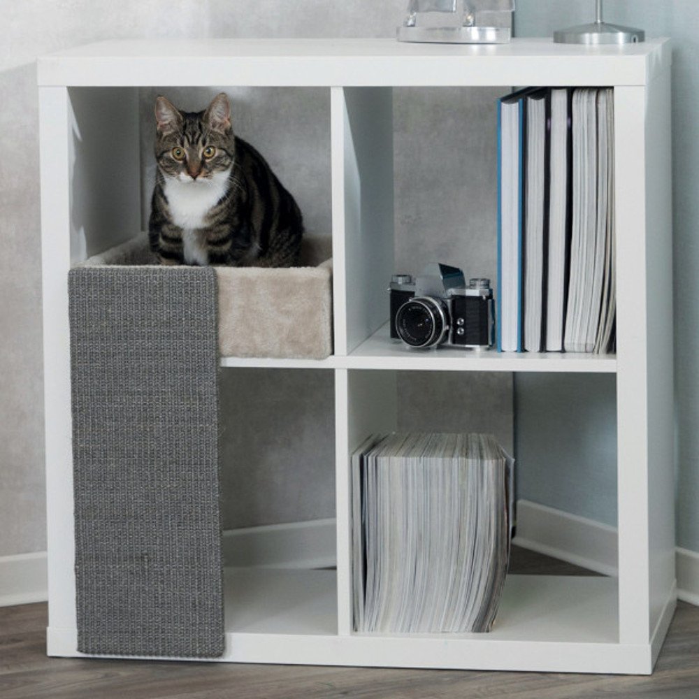 Trixie Bed Shelves, Scraper Surface, 33 × 48 × 37 cm, Light grey, Cat, 37 x 33 x 48 cm (L x W x H)
