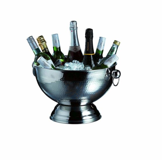 BarCraft BCHAMBOWL Footed Metal Champagne Cooler/Punch Bowl, Stainless Steel, Silver, 37 x 37 x 25 cm - Image 2