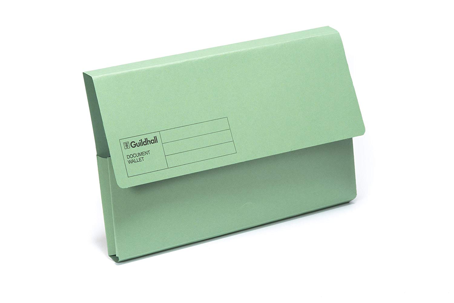 Exacompta Guildhall Document Wallets, 285gsm, Foolscap - Green, Pack of 50, 60