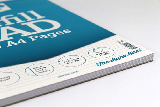 Silvine 160 Page A4 Refill Pad, Head Bound and Punched 4 Holes. Ruled Narrow Feint with Margin. Ref A4RPNM [Pack of 6] - Image 3