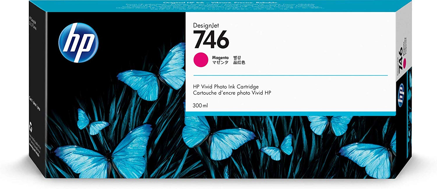 HP Original P2V78A 746 Magenta Ink Cartridge 300ML, Standard Yield
