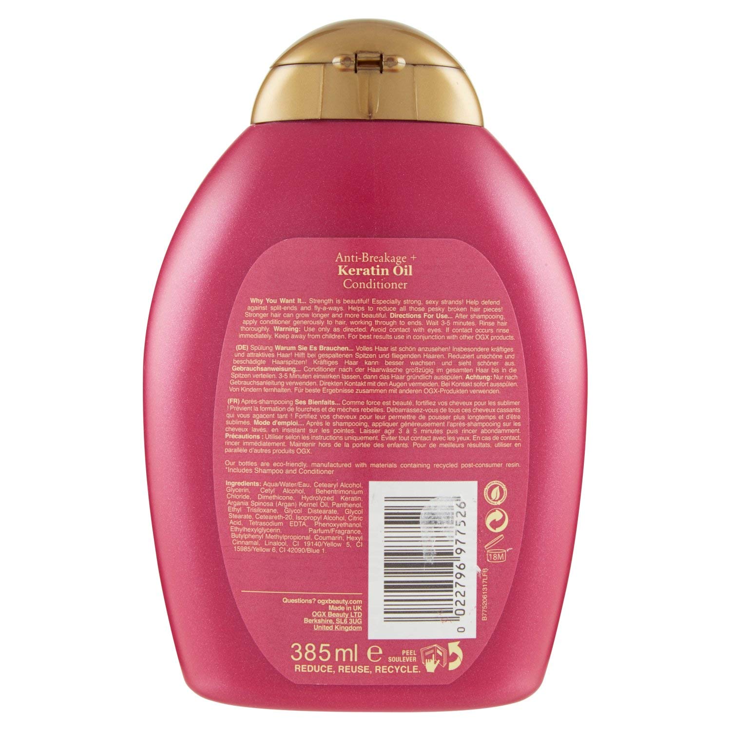 OGX Strength & Length with Keratin Oil Conditioner, Strength & Shine, Fortifying Blend - Image 3