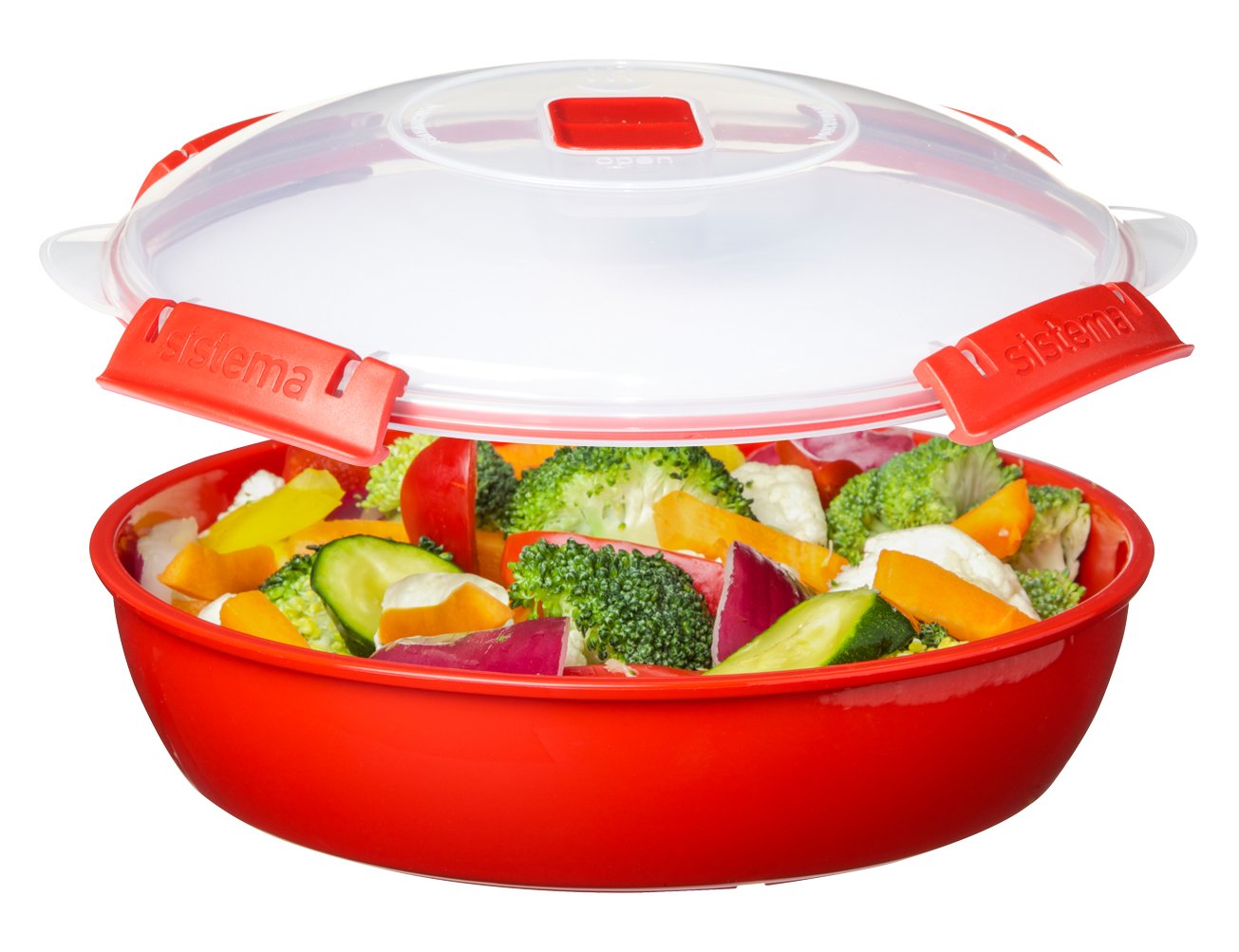 Sistema Round Microwave Container, Red, 1300 ml (1 Count) - Image 3