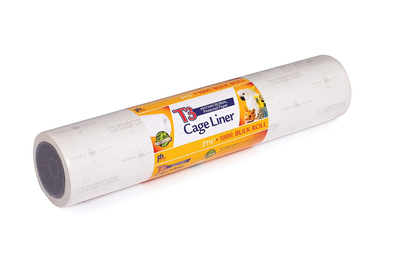 Prevue Hendryx Pet Products T3 Antimicrobial Cage Liner, 21-1/2-Inch by 100-Feet, White, 3048 cm L x 55 cm W x 0 cm H