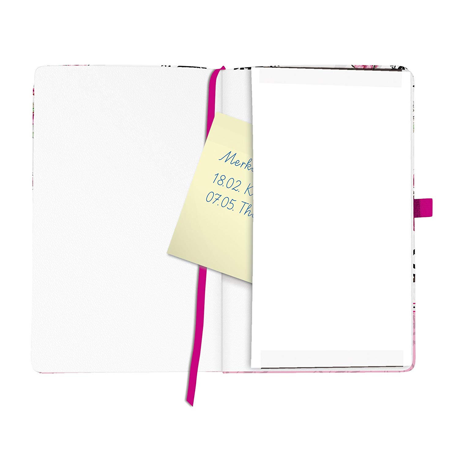 Herlitz A5 My Book Fashion Bloom Design Hardcover Notebook with Book Ribbon and Pen Loop, White - Image 3