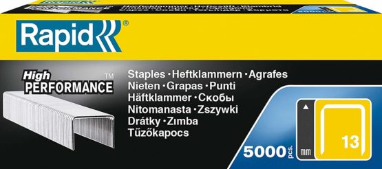 Rapid High Performance Staples, No.13, Leg Length 6 mm,, 11830700 - 5000 Pieces - Silver