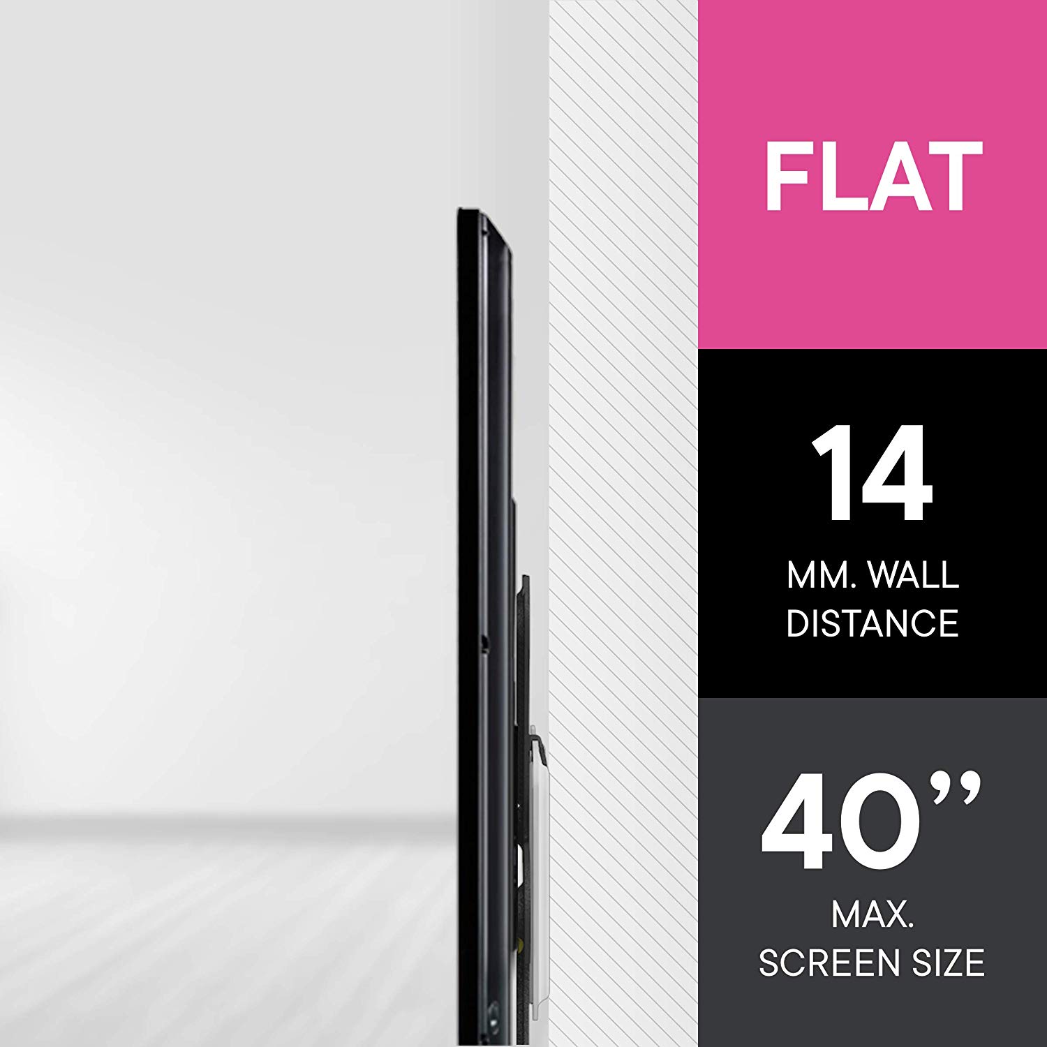One For All TV Bracket, Fixed Wall Mount, Screen size 13-43 Inch, For All types of TVs (LED LCD Plasma), Max Weight 50kgs - Image 3