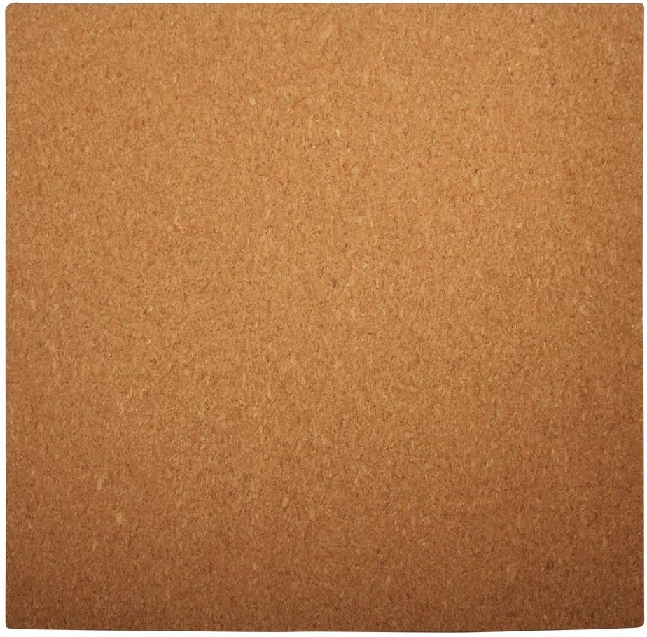 RAYHER Quilling cork plate, square, 30x30x0.5cm, with weasure, Plastic, Multi-Colour, Brown, 30 x 30 cm