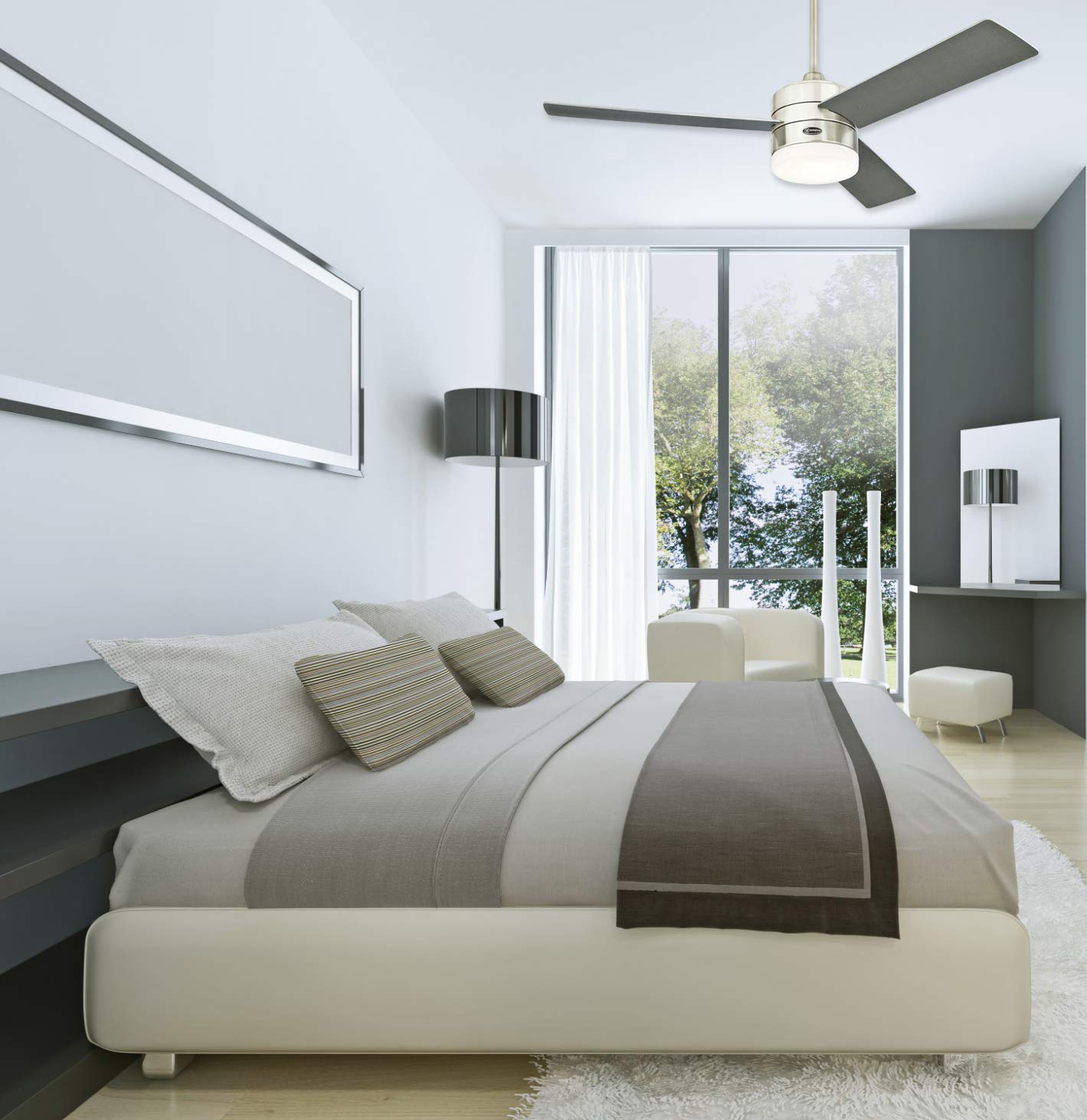 Westinghouse Lighting 72054 Alta Vista 122 cm Stainless Steel Indoor Ceiling Fan, Dimmable LED Light Kit with Opal Frosted Glass - Image 4