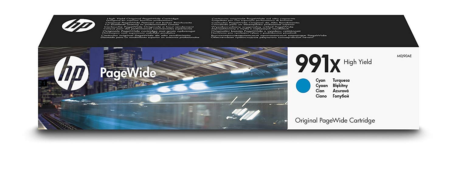 HP M0J90AE 991X High Yield Original PageWide Cartridge, Cyan, Single Pack