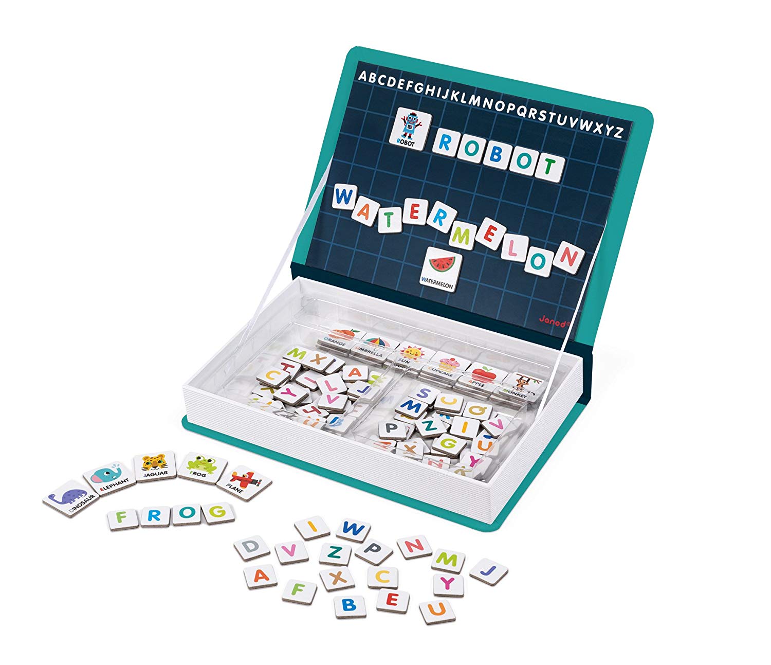 Janod J02712 Magneti'Book Alphabet Educational Game, English Version, Turquoise