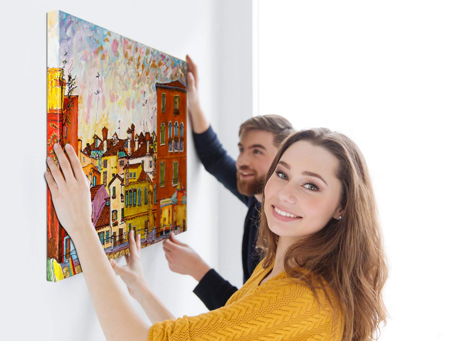 Pintcolor 7805.0 Frame with Printed Canvas Colouring, Fir Wood, white/black, 40 x 50 x 3.5 cm, White / Black - Image 4