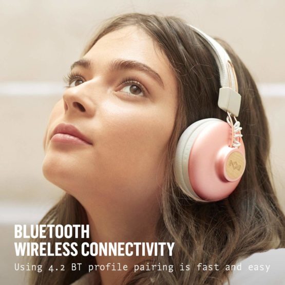 House of Marley Positive Vibration 2 Wireless - Bluetooth On-Ear Headphones, Noise Isolating, Premium Sound 50mm Drivers, Integrated Mic, USB Charging, Enhanced 10hrs Battery Life - Copper - Image 3