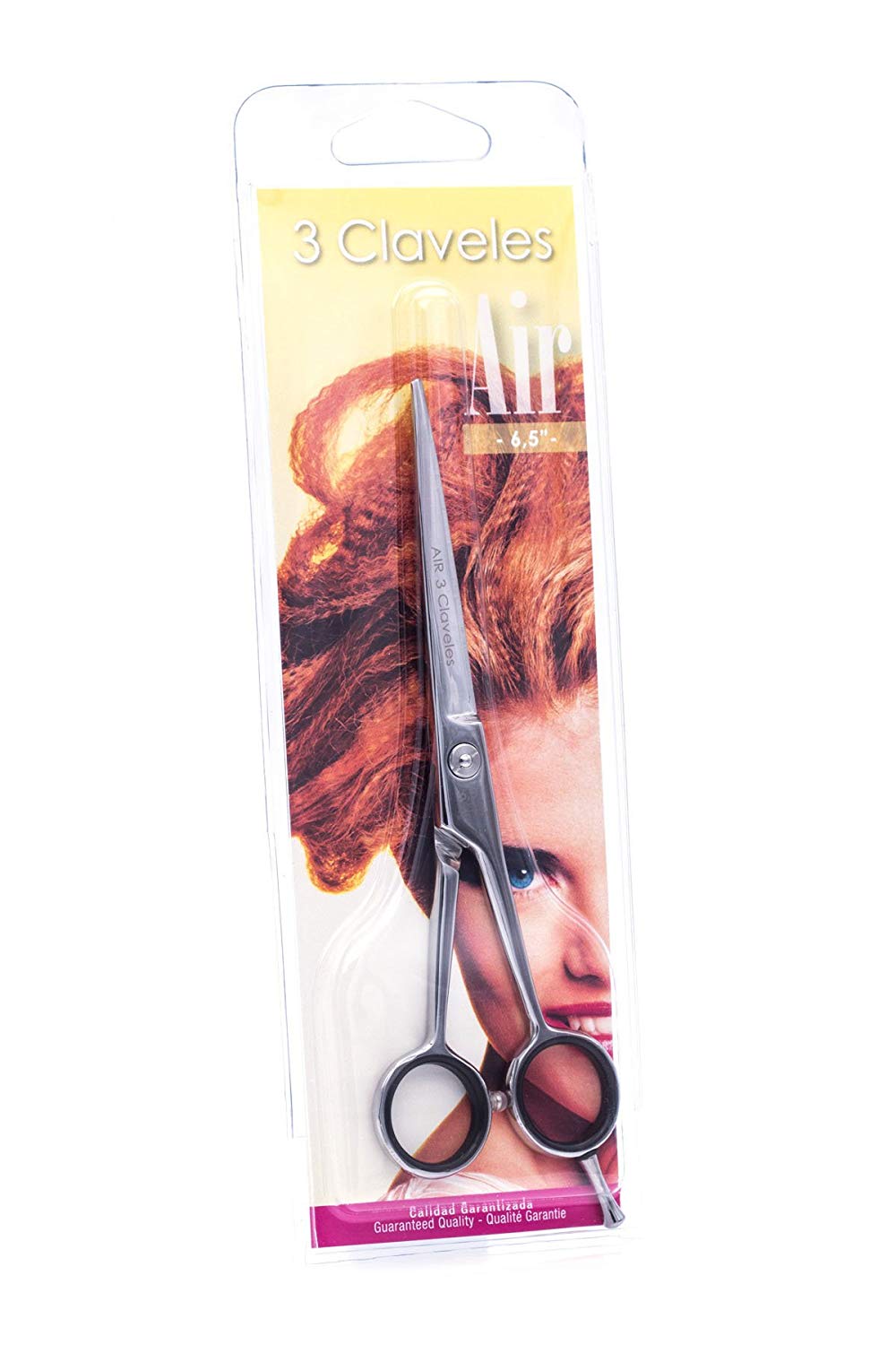 3 Claveles Air Hairdressing Scissors 6.5 Inches, Cranberry, 6.5" - Image 3