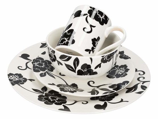 Creative Tops DSC1105 16-Piece Vivienne Dinner Set - White/Black, Service for 4 - Image 3