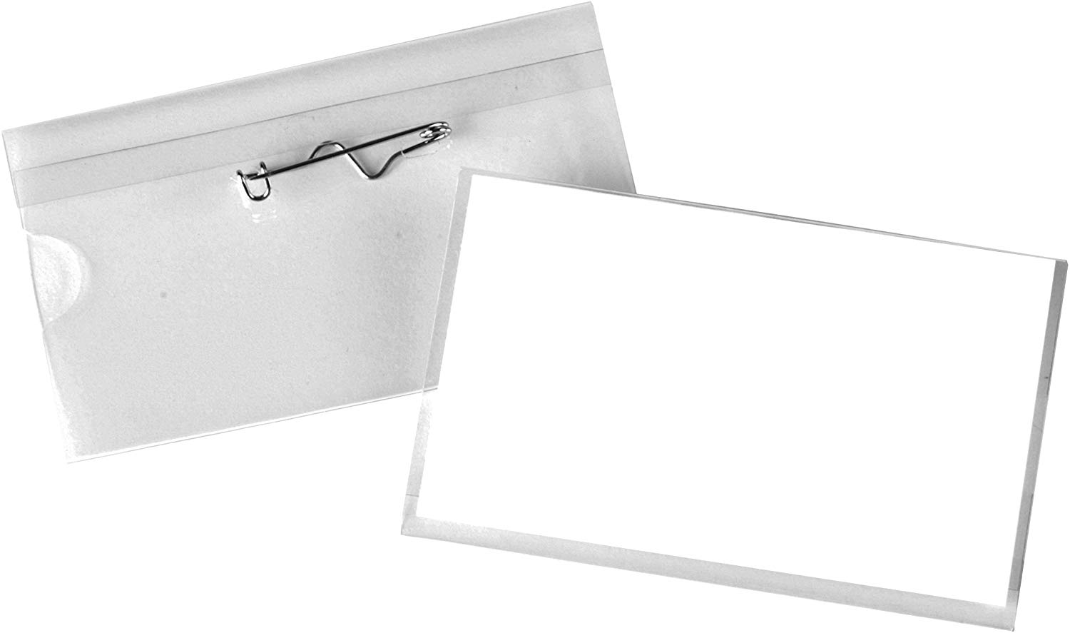 PAVO Premium 40 x 60 mm Visitor Name Badge (Pack of 50), transparent, 40x60 mm