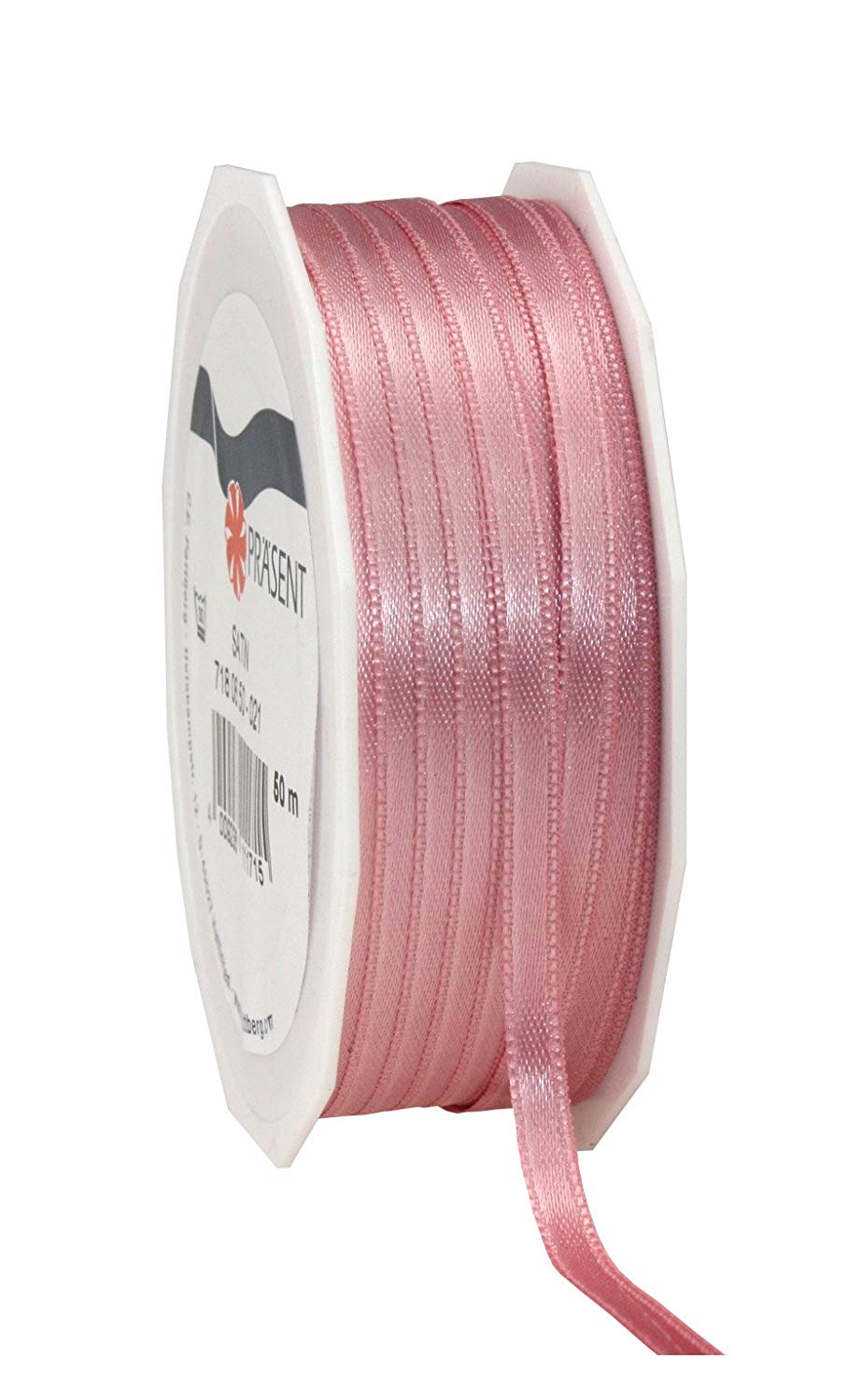 C.E. Pattberg SATIN antique pink gift ribbon, 55 yards for Wrapping Gifts 0.24 inches width, Ribbon for Decorating & Crafting
