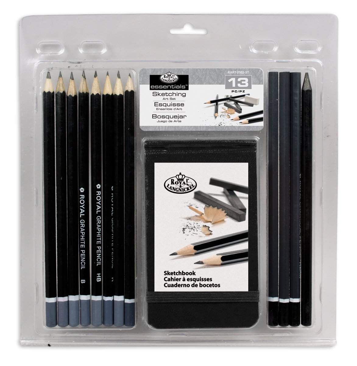 Royal & Langnickel Sketching Pencil Set including Sketchbook, 13 Piece Graphite Sketching & Pad Set - Image 2