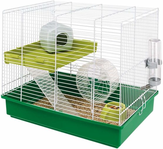 Ferplast Hamster Duo Cage with White Bars and Accessories