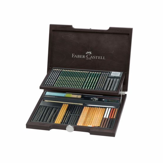 Faber-Castell Pitt Monochrome Wooden Case Accessories Gift Kit