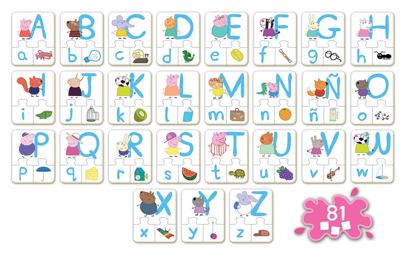 Educa - Peppa Pig Letters Game, Multicoloured, 22,5 x 22,5 x 4,7 cm - Image 2