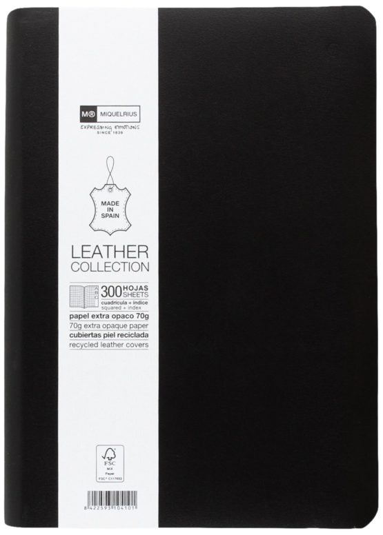 Basicos Mr 10410 – Flexible Skin Notebook 4th 300 Sheets Squared with Index with Rubber, Black