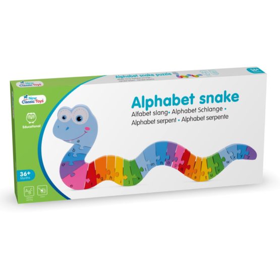 New Classic Toys 10533 Puzzle Snake Educational Wooden Toys for 3 Year Old Boy and Girl Toddlers Learn The Alphabet, Multi Color - Image 4